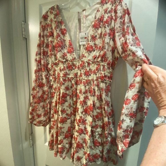 Free People Women’s Keep You Mini Dress New Floral Print Lined Cotton size M - Picture 2 of 15